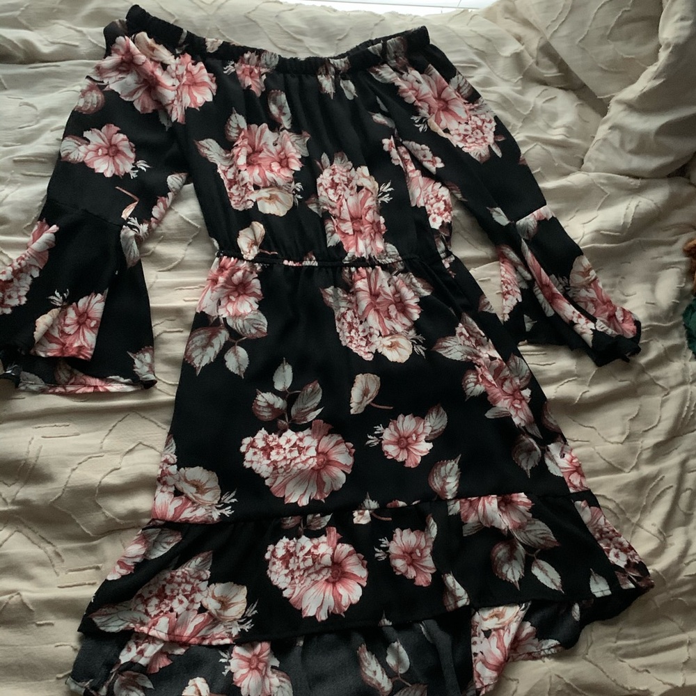 Black floral dress